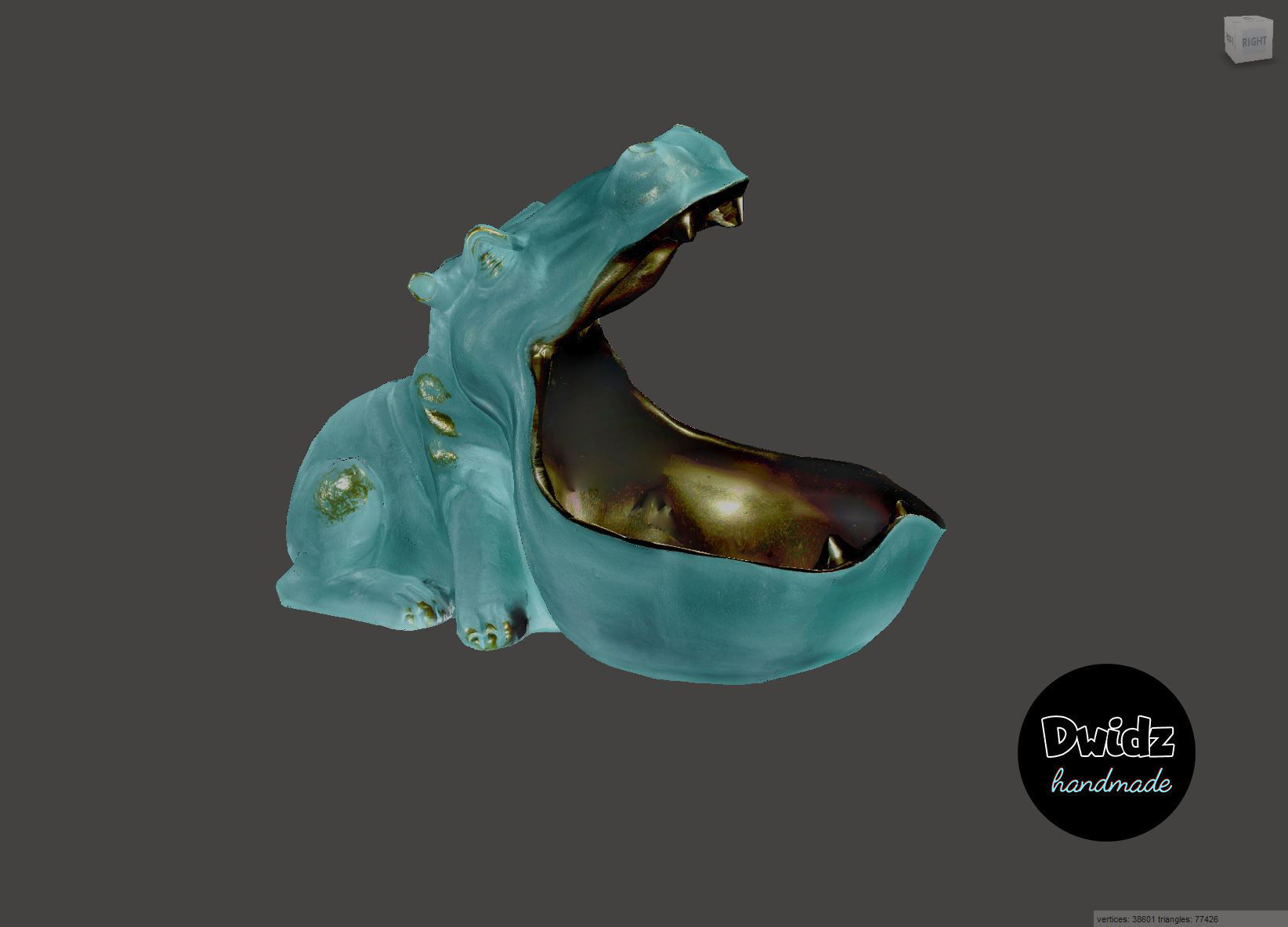 Hippo  Key and stuff Bowl 3D model_2