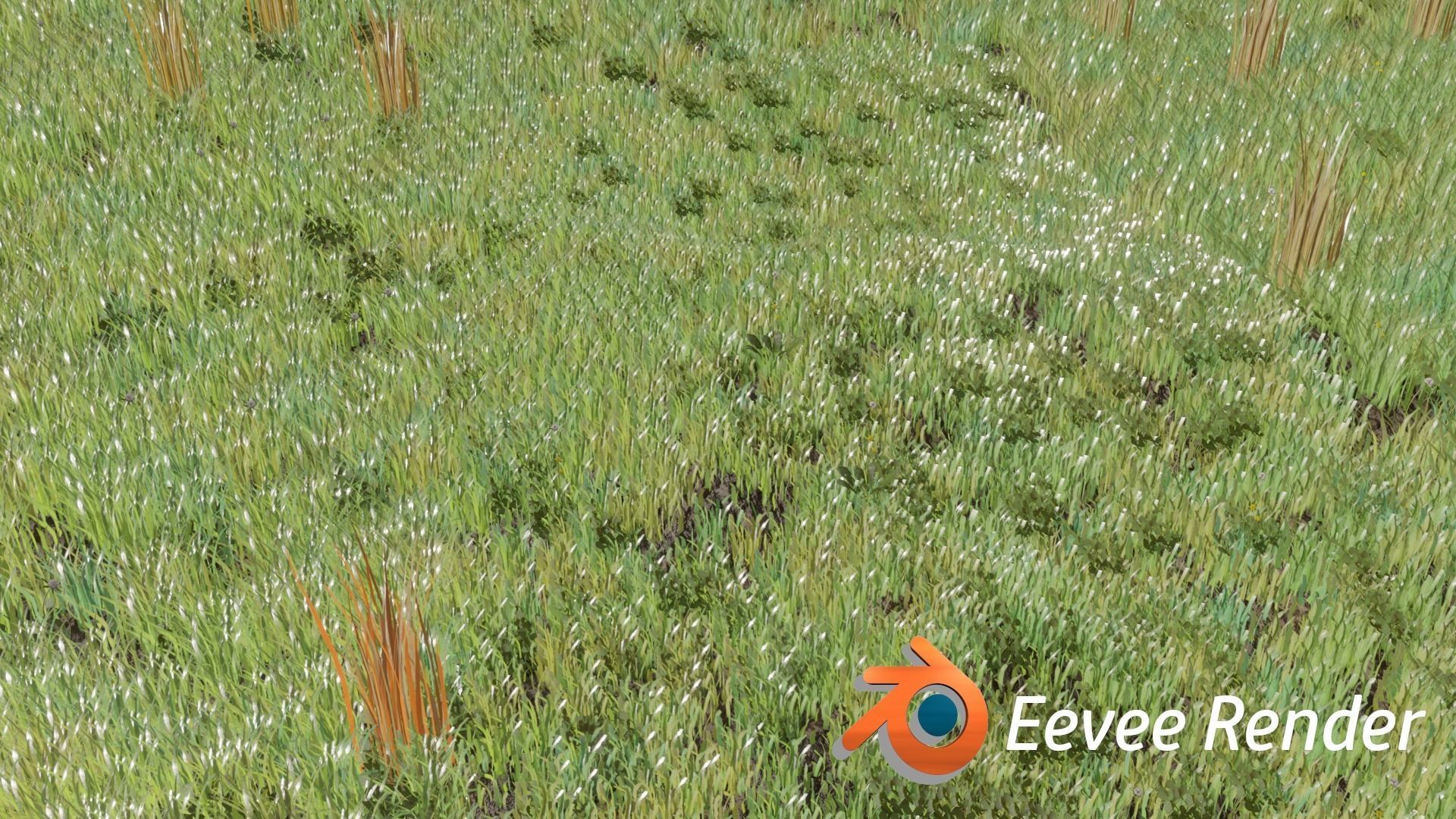 Grass Pack with geometry nodes Low-poly 3D model_7