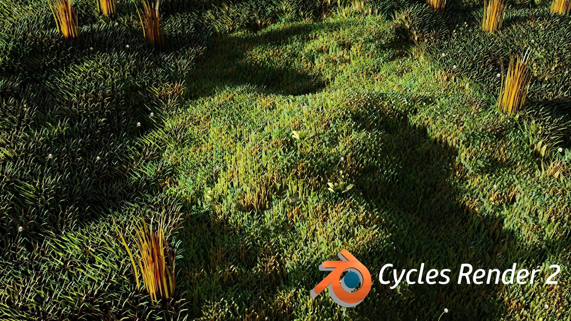Grass Pack with geometry nodes Low-poly 3D model_5
