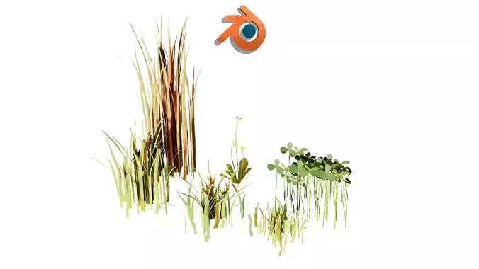 Grass Pack with geometry nodes