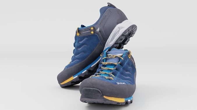 Pair of trekking shoes sneakers outdoor footwear 3D model