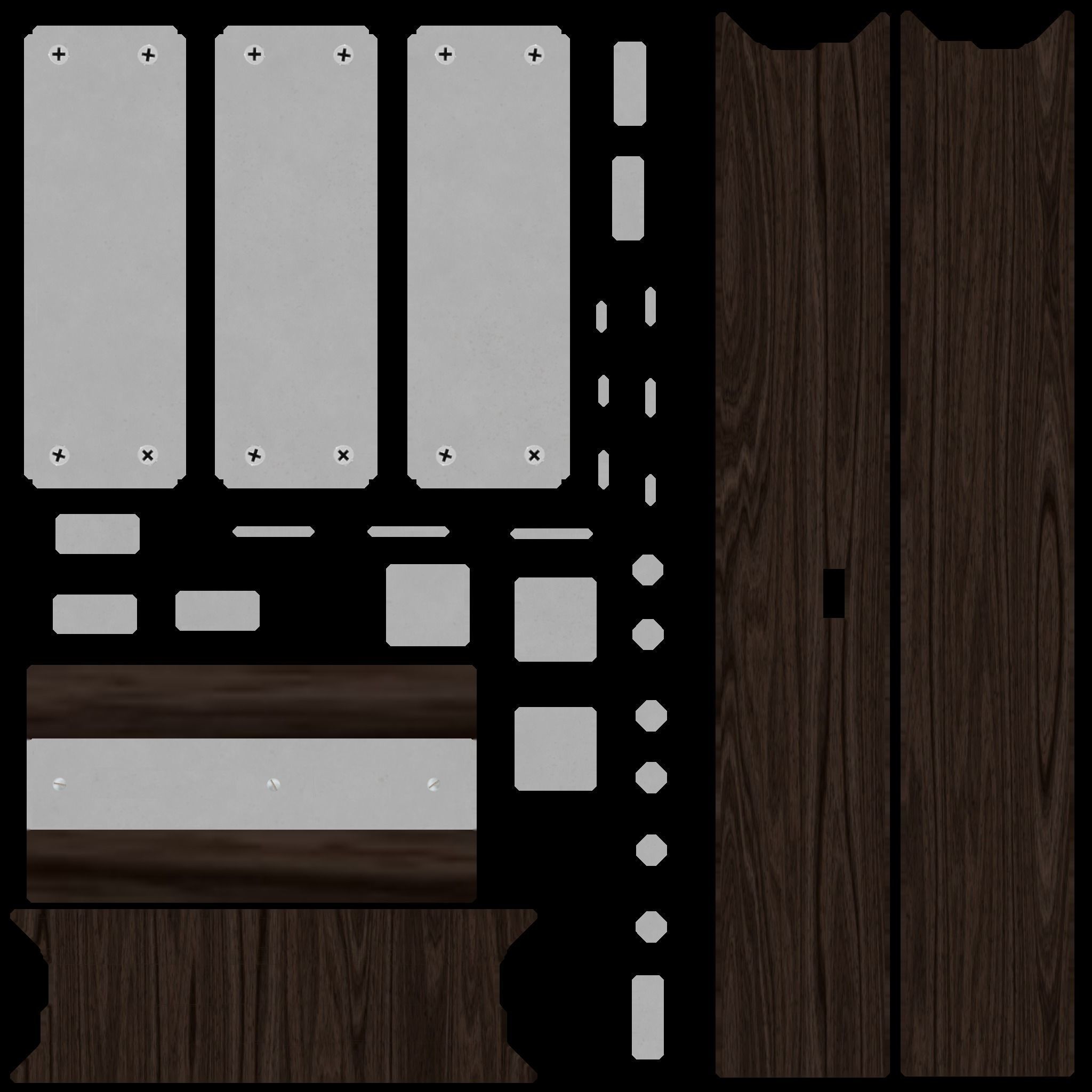 Wood Door V4 Low-poly 3D model_10