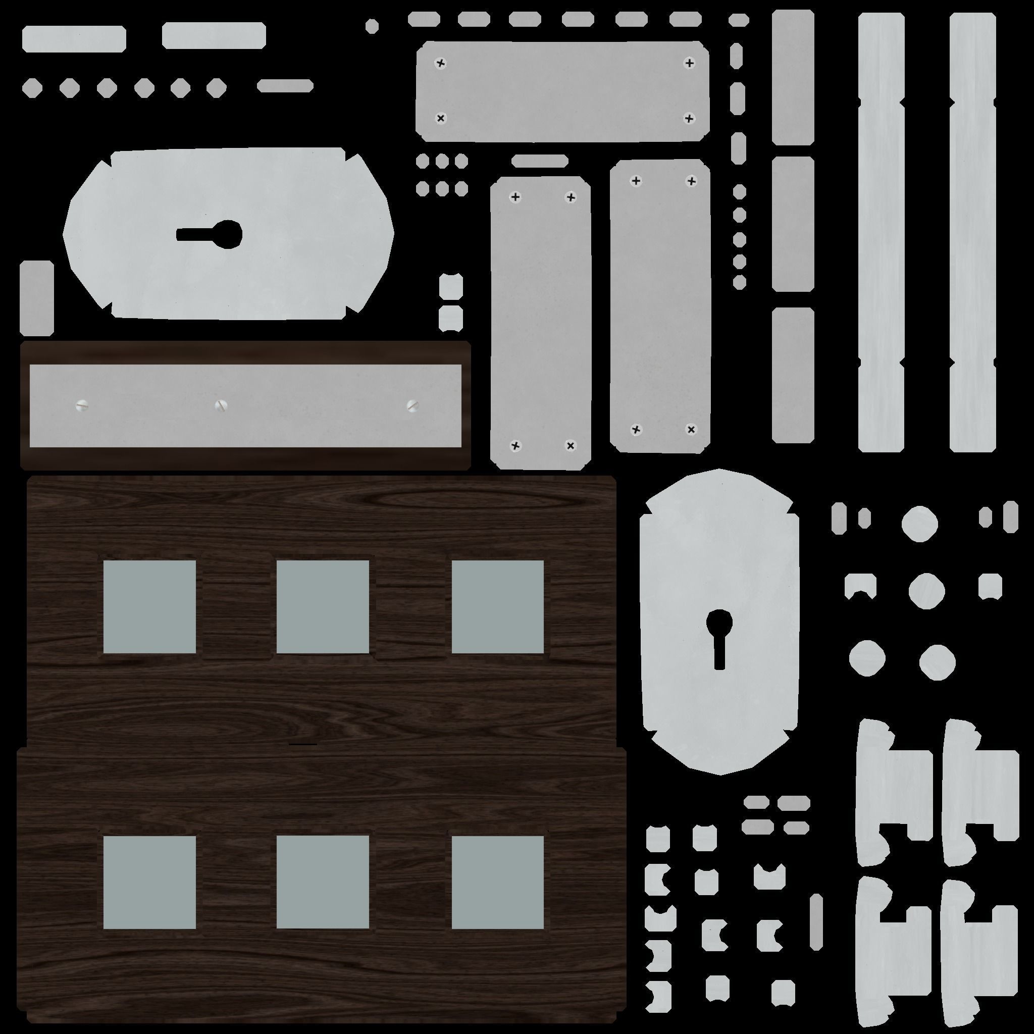 Wood Door V4 Low-poly 3D model_9