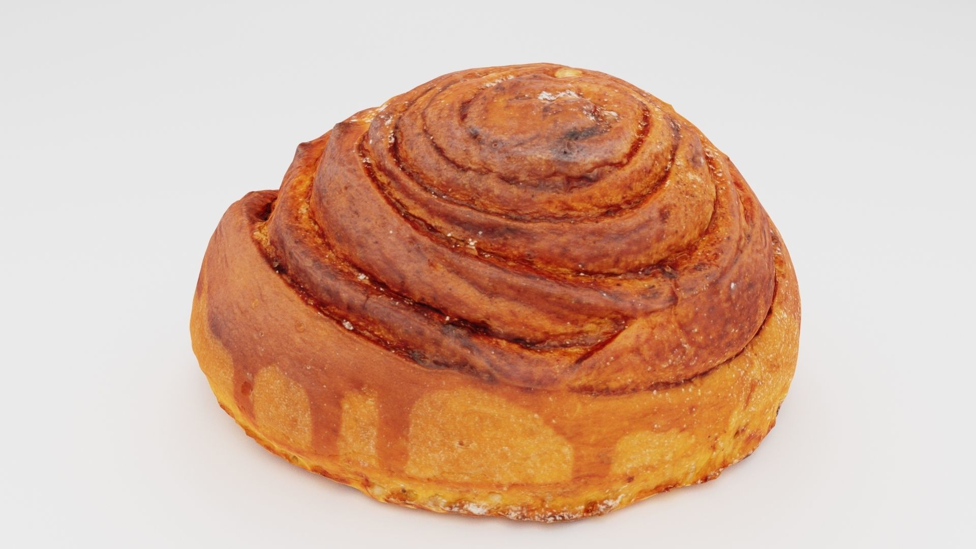 Roll or bun with cinnamon 3D model_5