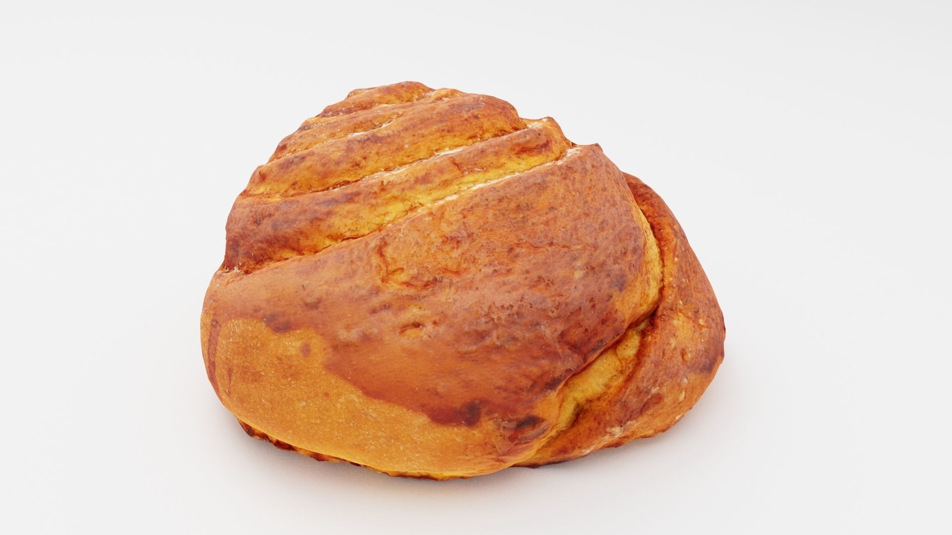 Roll or bun with cinnamon 3D model_1
