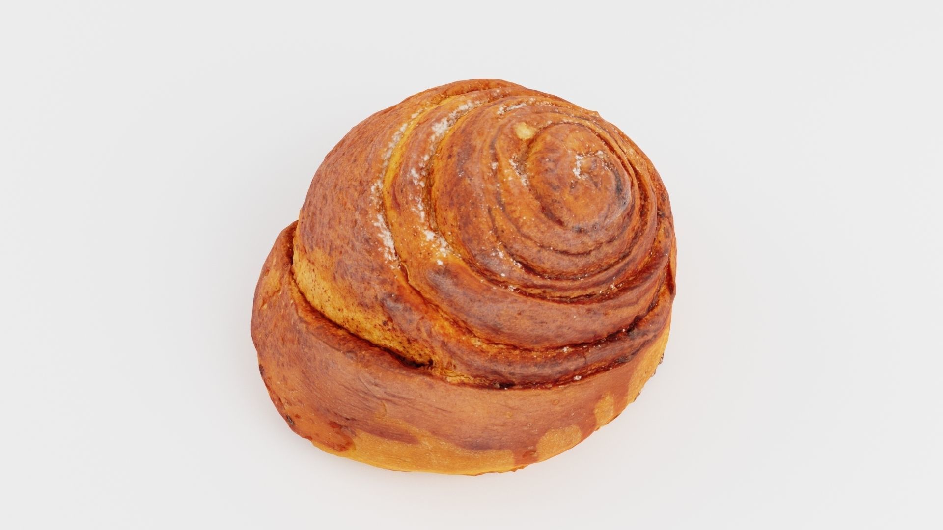 Roll or bun with cinnamon 3D model_4