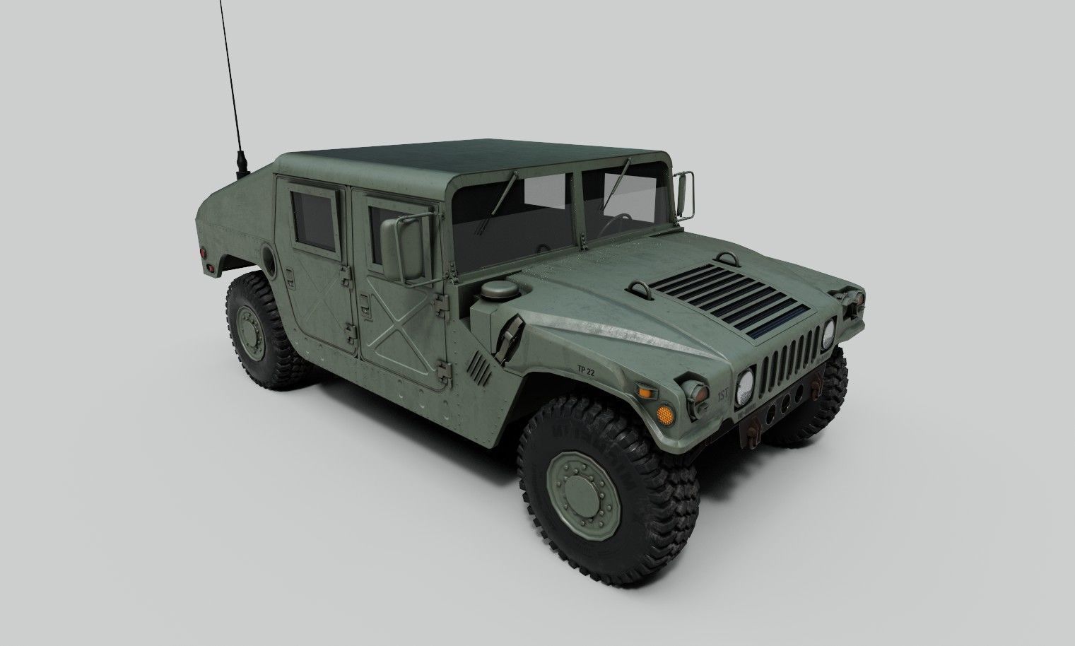 HUMVEE US Army Low-poly 3D model_10