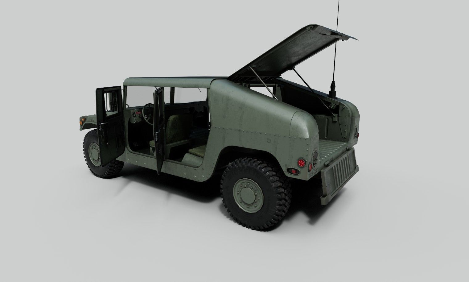 HUMVEE US Army Low-poly 3D model_4