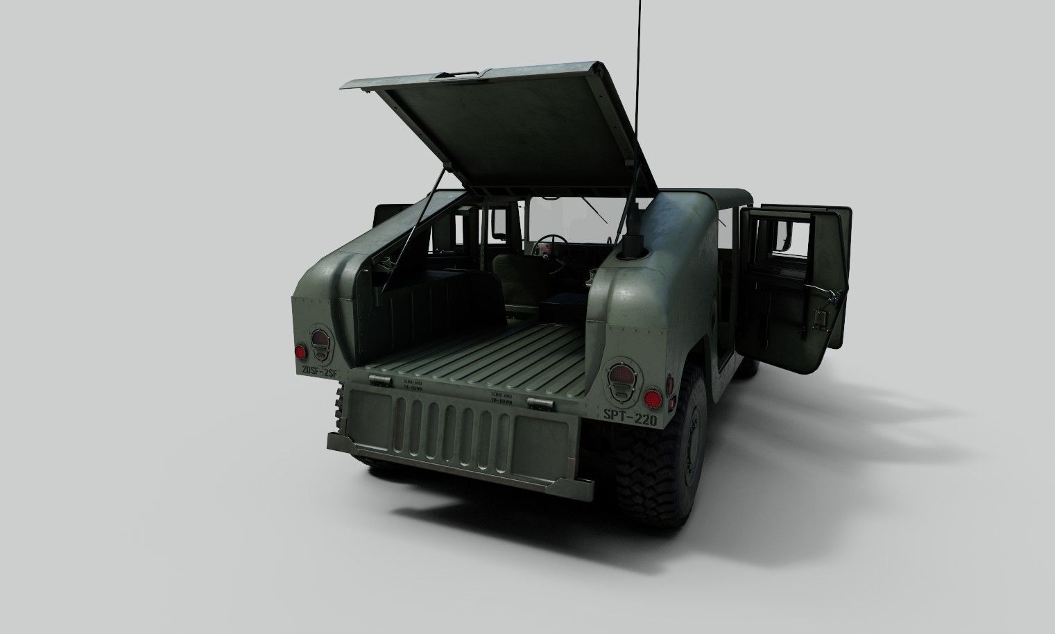 HUMVEE US Army Low-poly 3D model_2