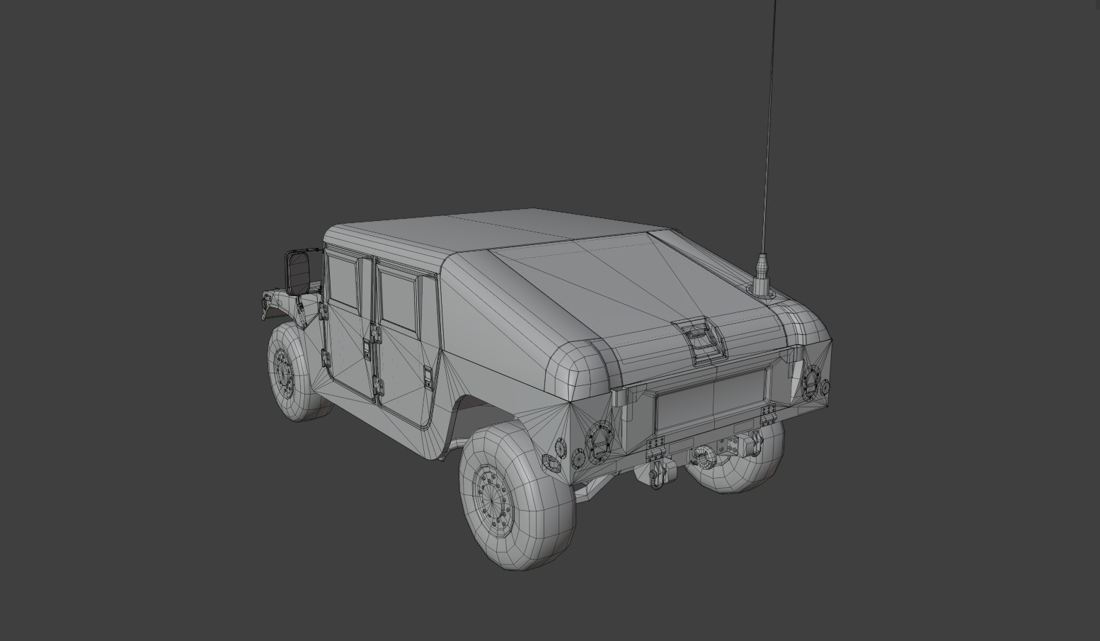 HUMVEE US Army Low-poly 3D model_13