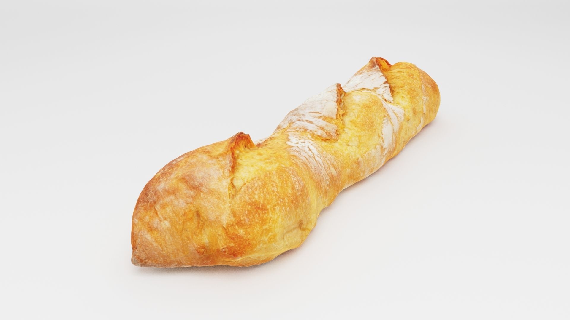 Baguette or French bread with cheese 3D model_6