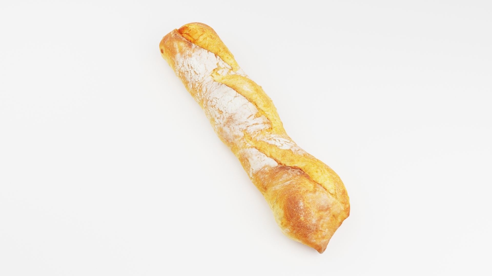 Baguette or French bread with cheese 3D model_5