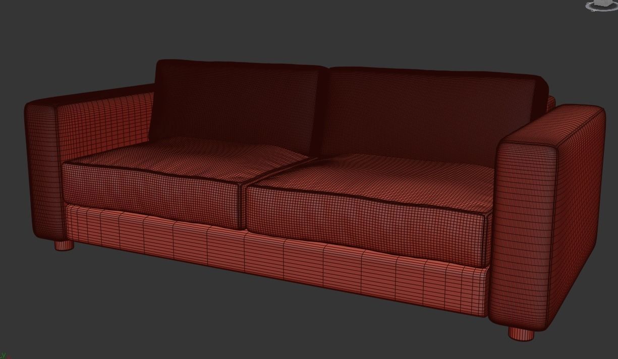 Sofa Yellow 3D model_7