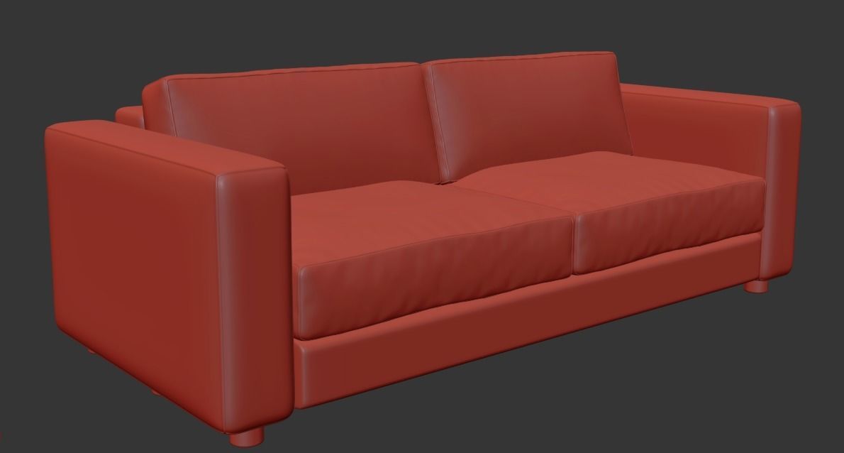 Sofa Yellow 3D model_6