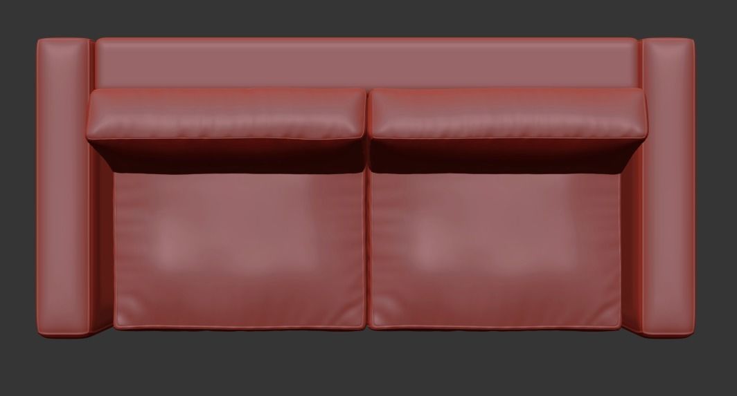 Sofa Yellow 3D model_5