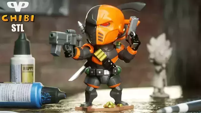 Deathstroke Chibi STL for 3D Printing ChibiSTL 3DXM