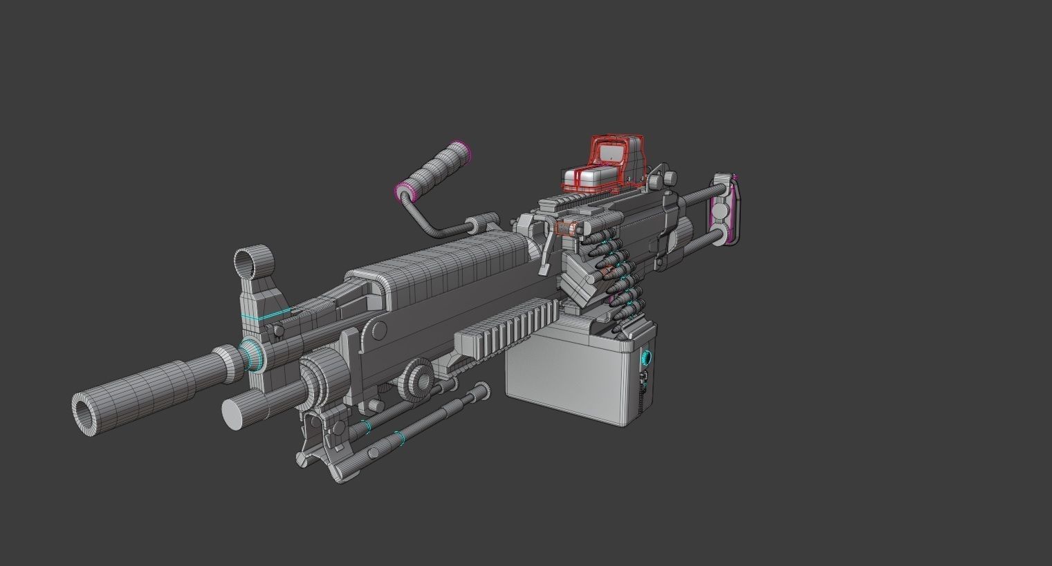 FN MINI M249 Light Machine Gun 3D model_13