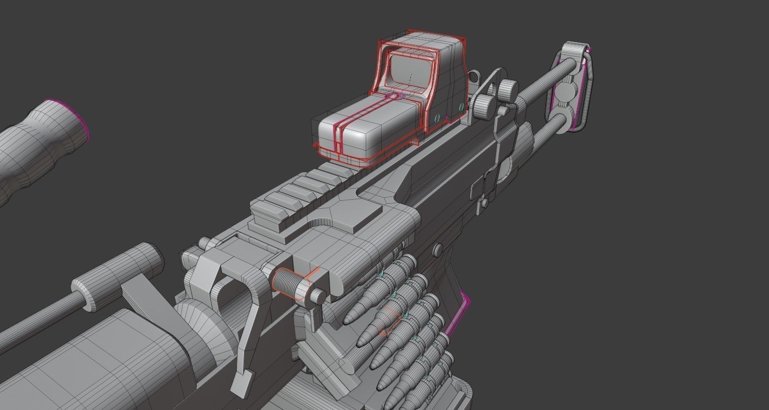 FN MINI M249 Light Machine Gun 3D model_14