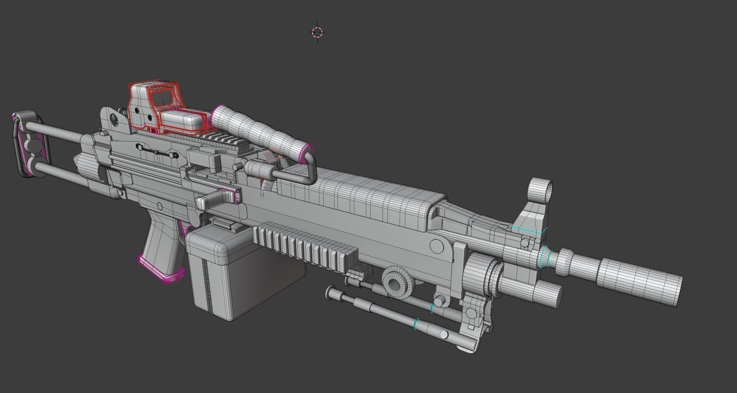 FN MINI M249 Light Machine Gun 3D model_12
