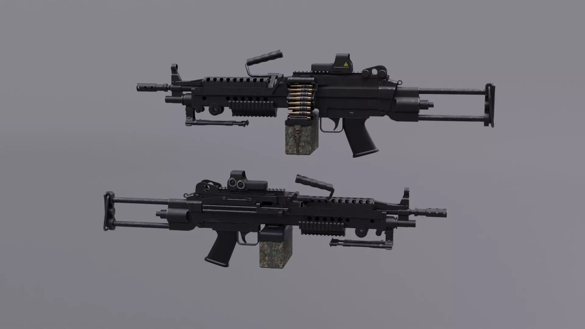 FN MINI M249 Light Machine Gun 3D model_0