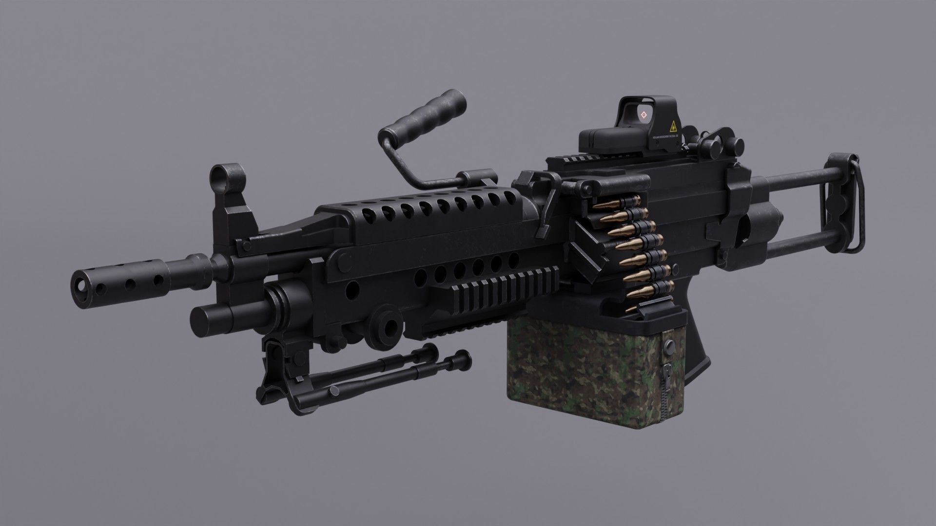 FN MINI M249 Light Machine Gun 3D model_1