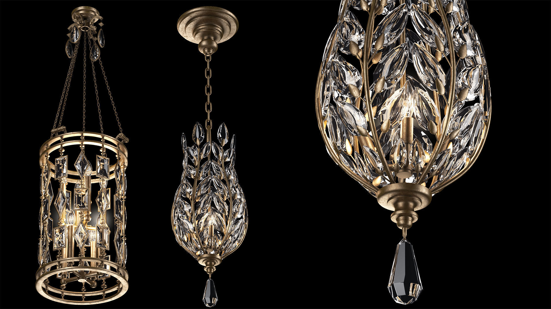 Crystal Fine Art Pendants 3D model_3