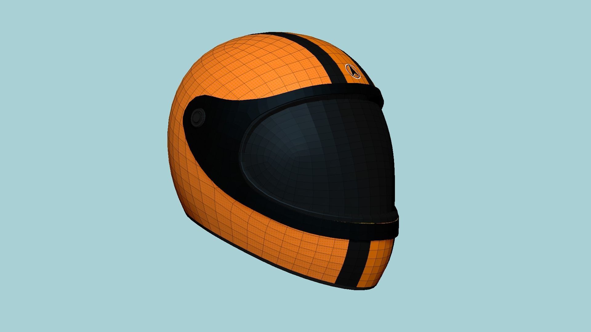 Cartoon Helmet Kart A09 Orange - Character Design Low-poly 3D model_6