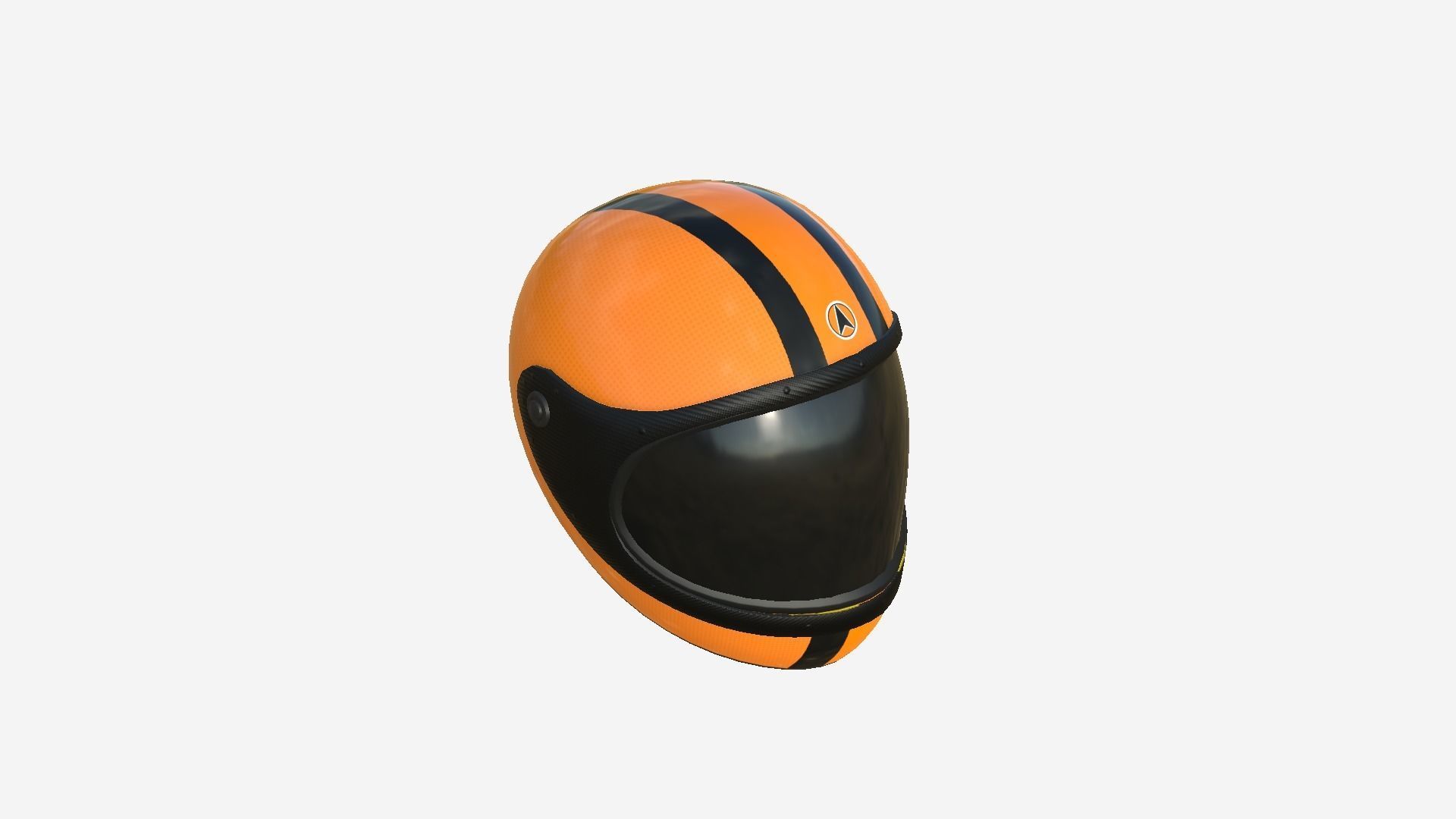 Cartoon Helmet Kart A09 Orange - Character Design Low-poly 3D model_2
