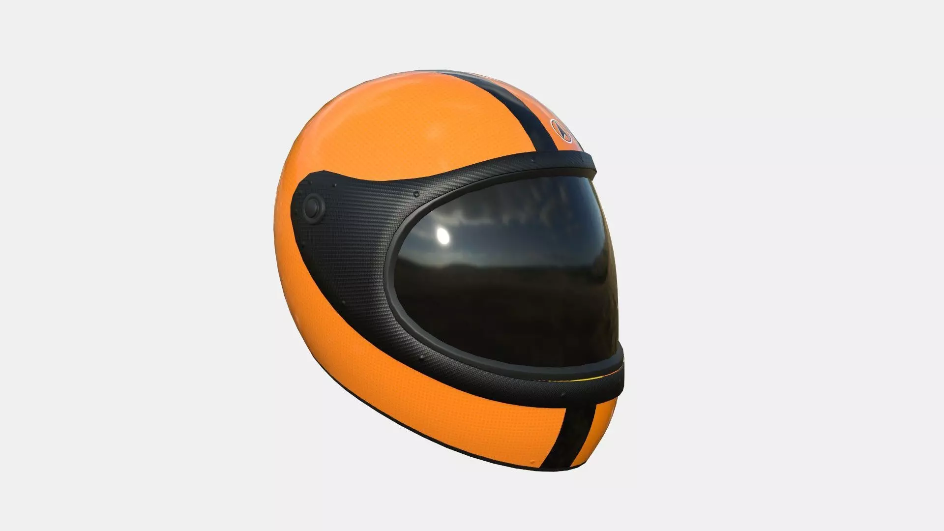 Cartoon Helmet Kart A09 Orange - Character Design Low-poly 3D model_0