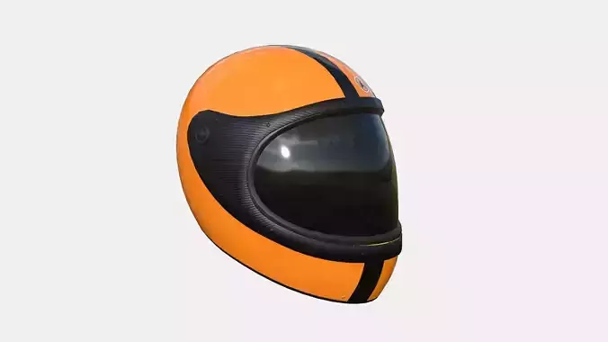 Cartoon Helmet Kart A09 Orange - Character Design Low-poly 3D model