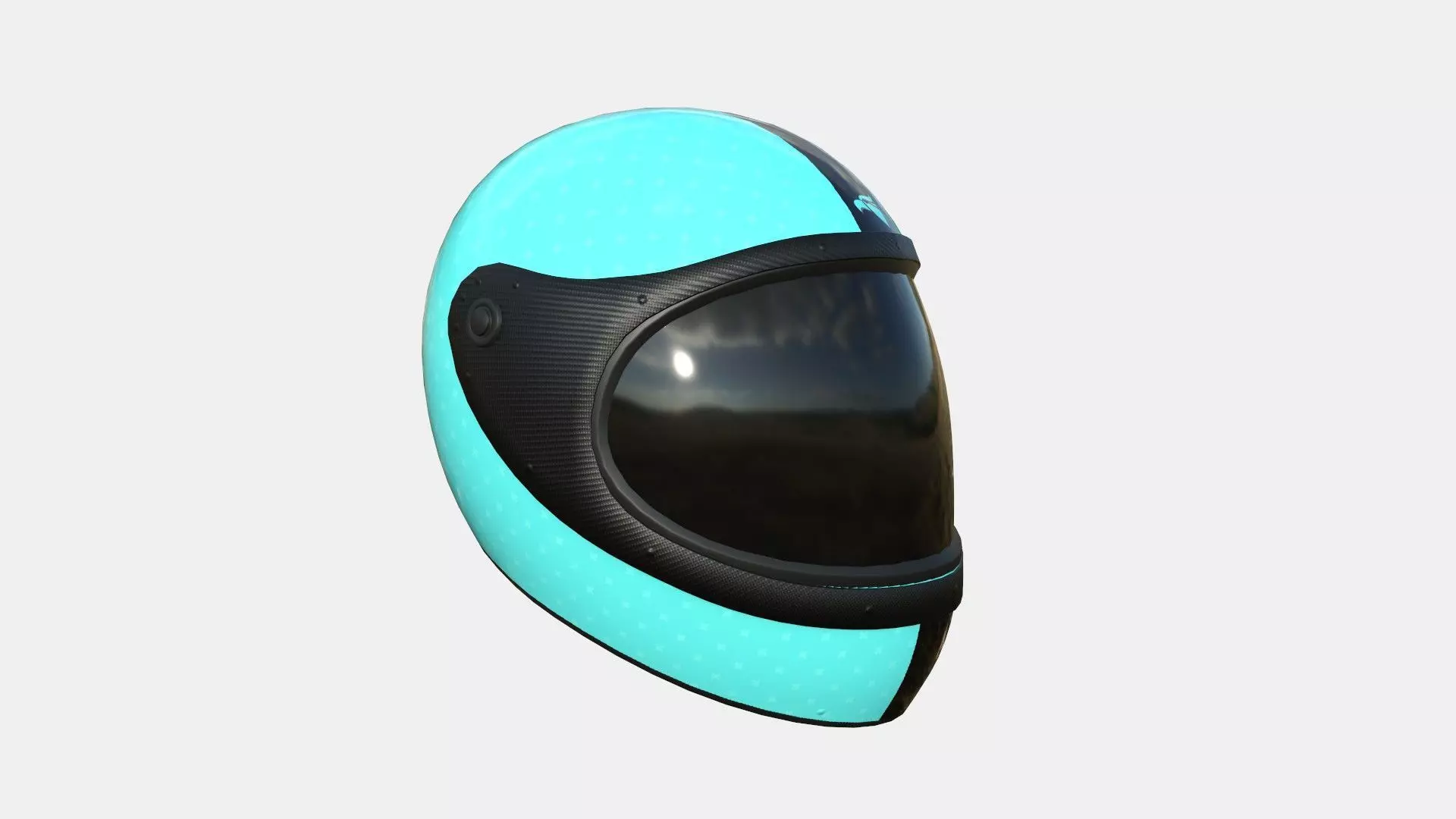 Cartoon Helmet Kart A10 Light Blue - Character Design Low-poly 3D model_0