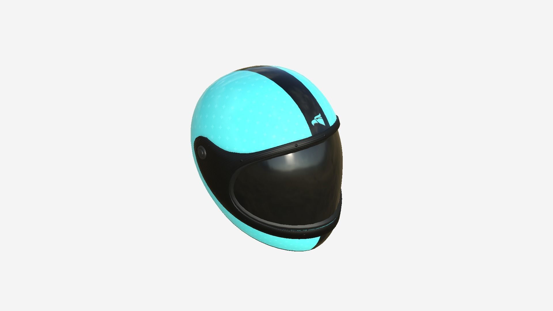 Cartoon Helmet Kart A10 Light Blue - Character Design Low-poly 3D model_2