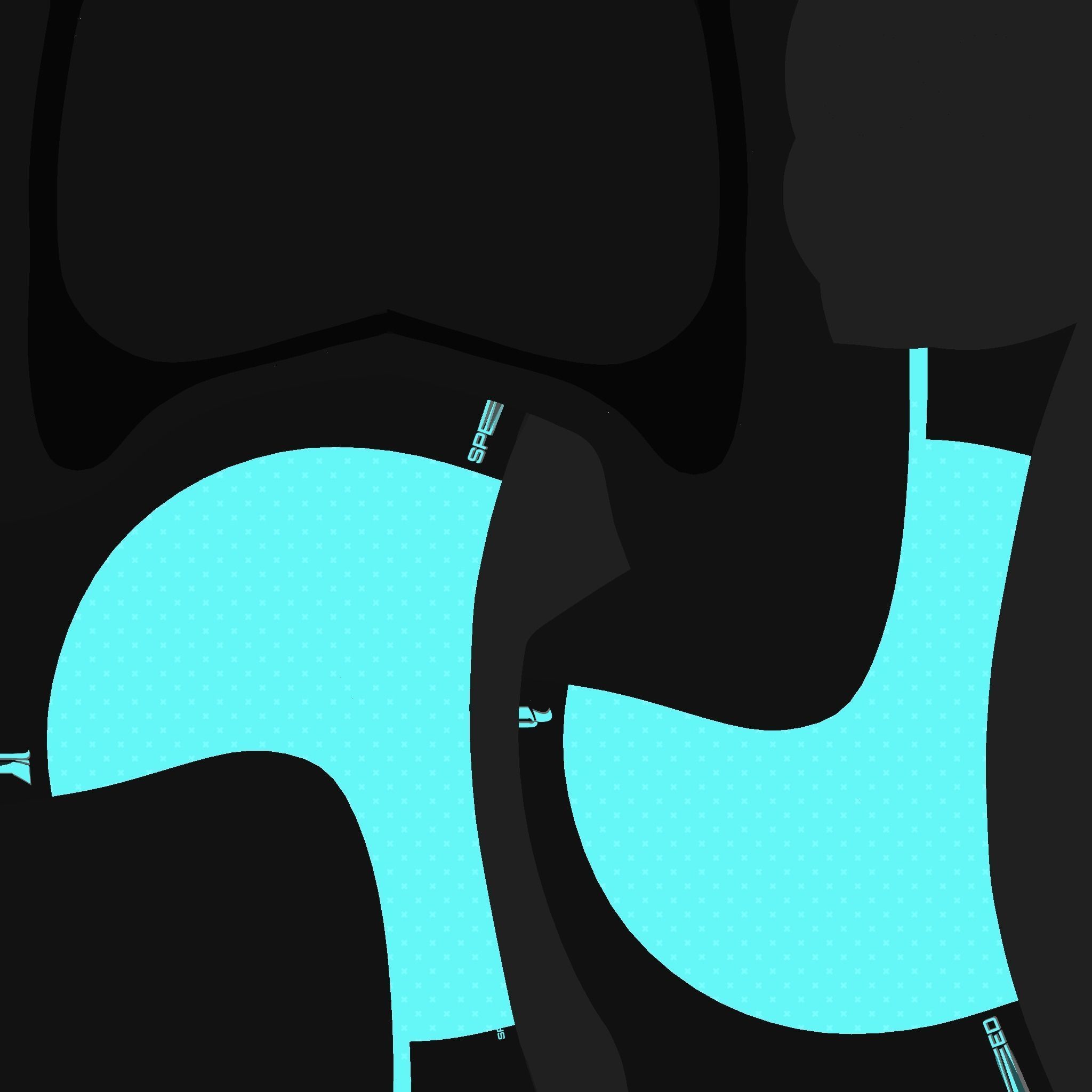 Cartoon Helmet Kart A10 Light Blue - Character Design Low-poly 3D model_17