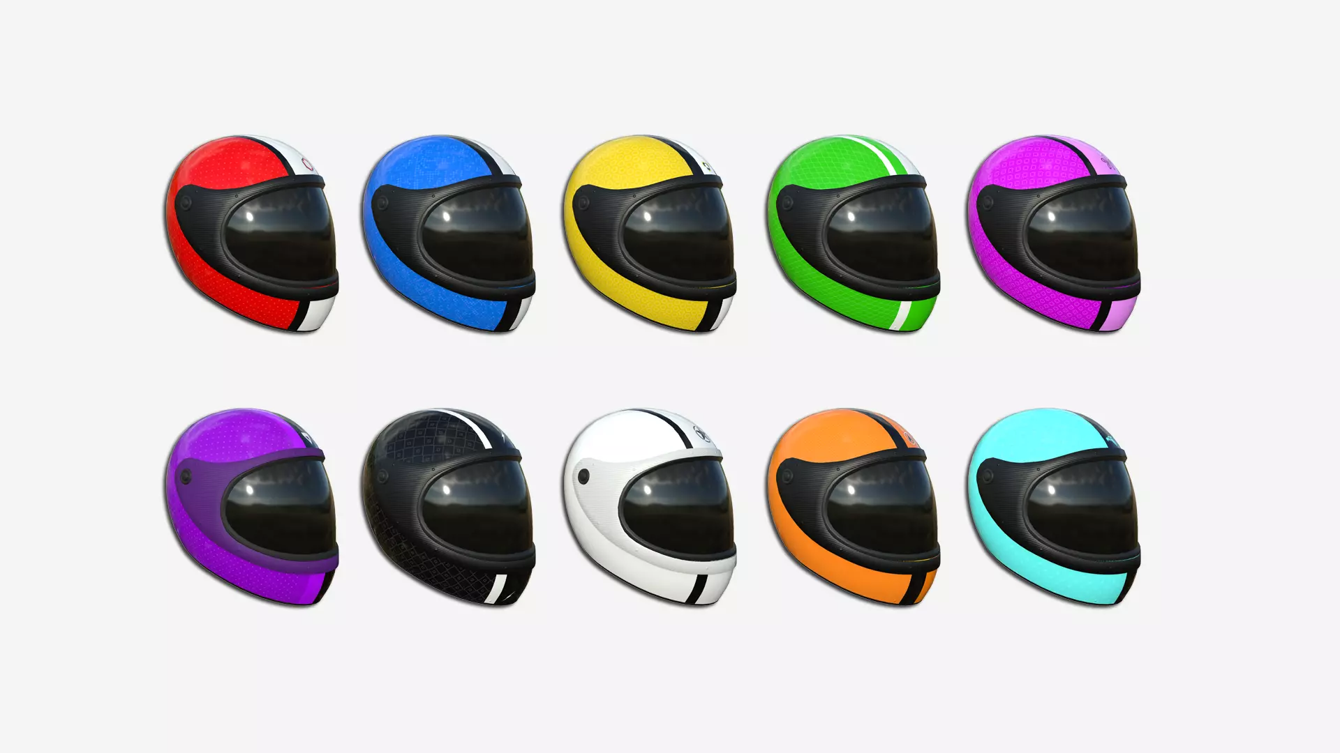 10 Cartoon Helmets Kart A - Character Design 3D Model Collection_0