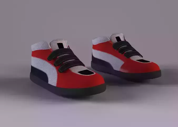 Cartoon Sport Shoes Low Poly