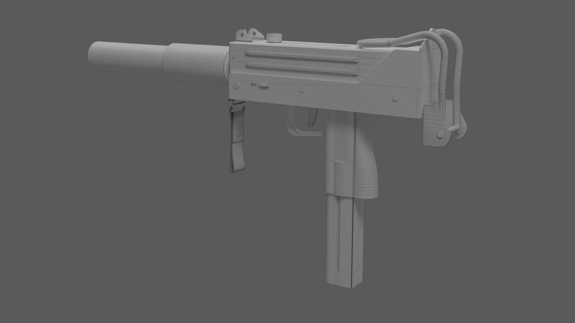 MAC 10 Submachine gun Free 3D model_7