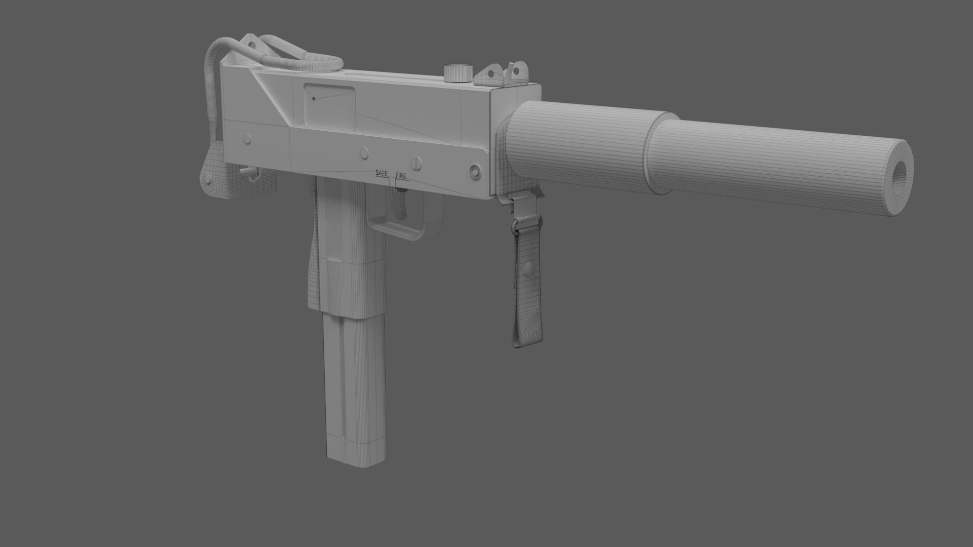 MAC 10 Submachine gun Free 3D model_8