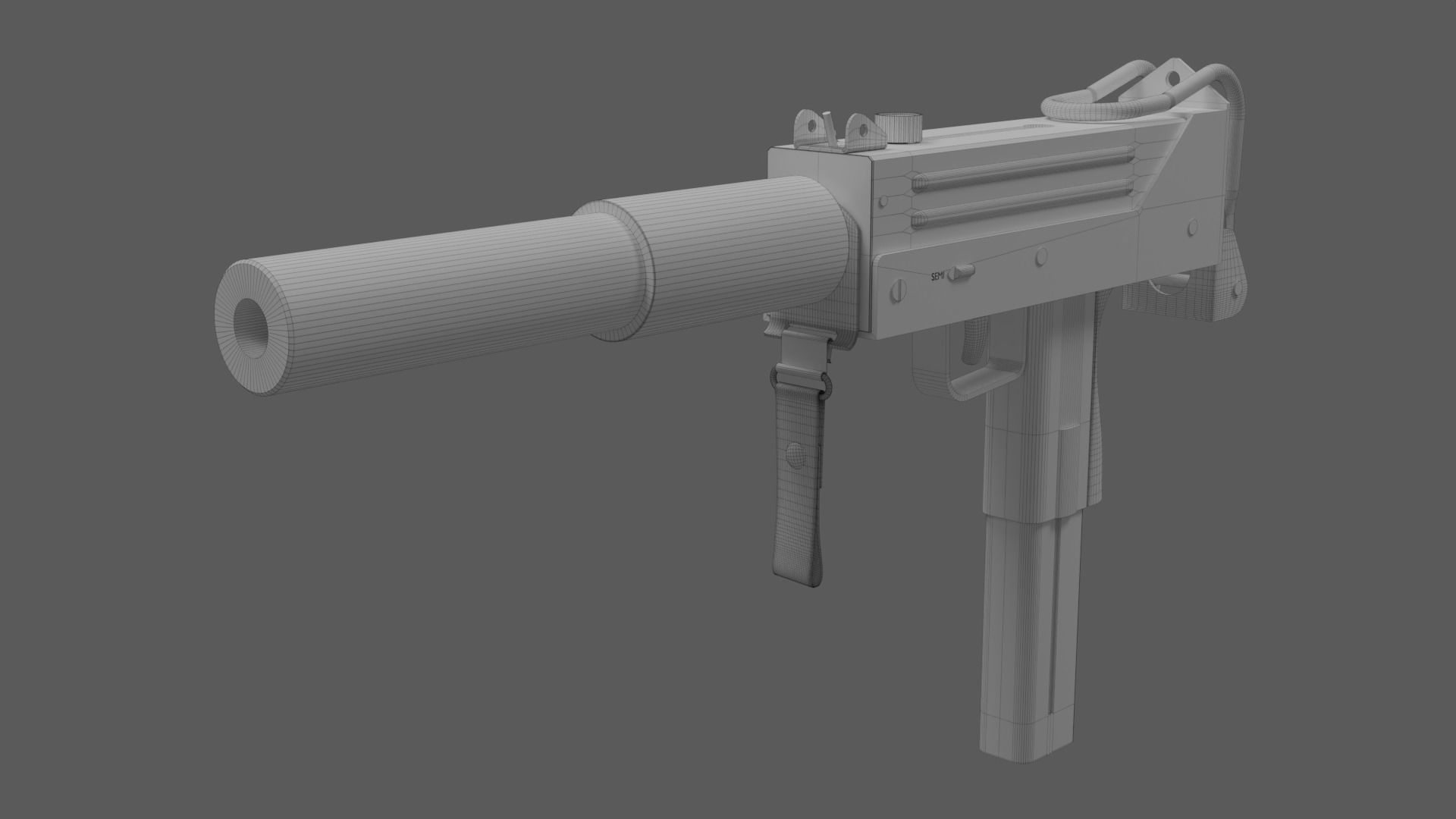 MAC 10 Submachine gun Free 3D model_6