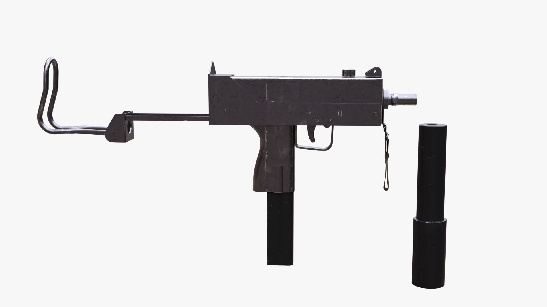 MAC 10 Submachine gun Free 3D model_2
