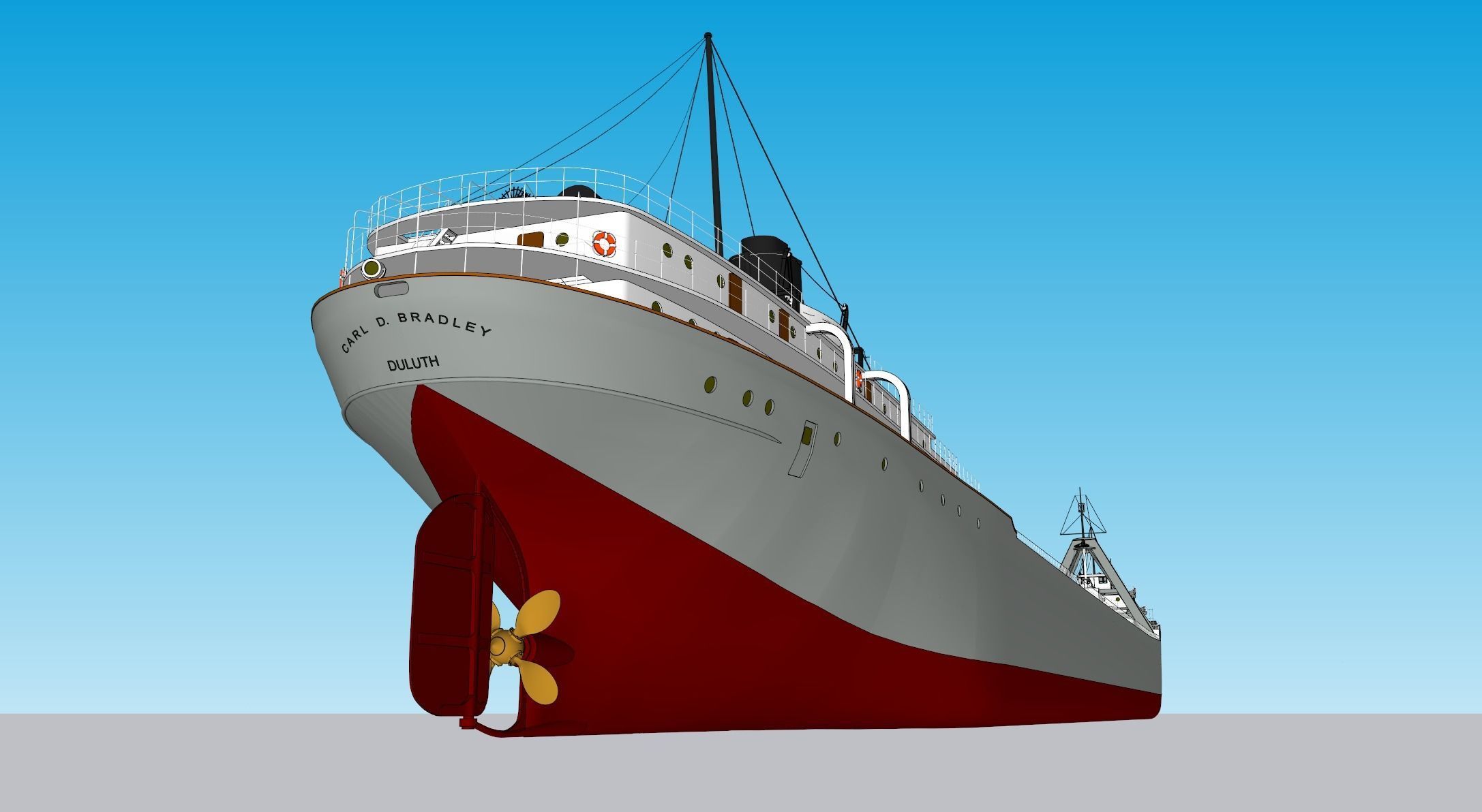 SS Carl D Bradley 3D model_11