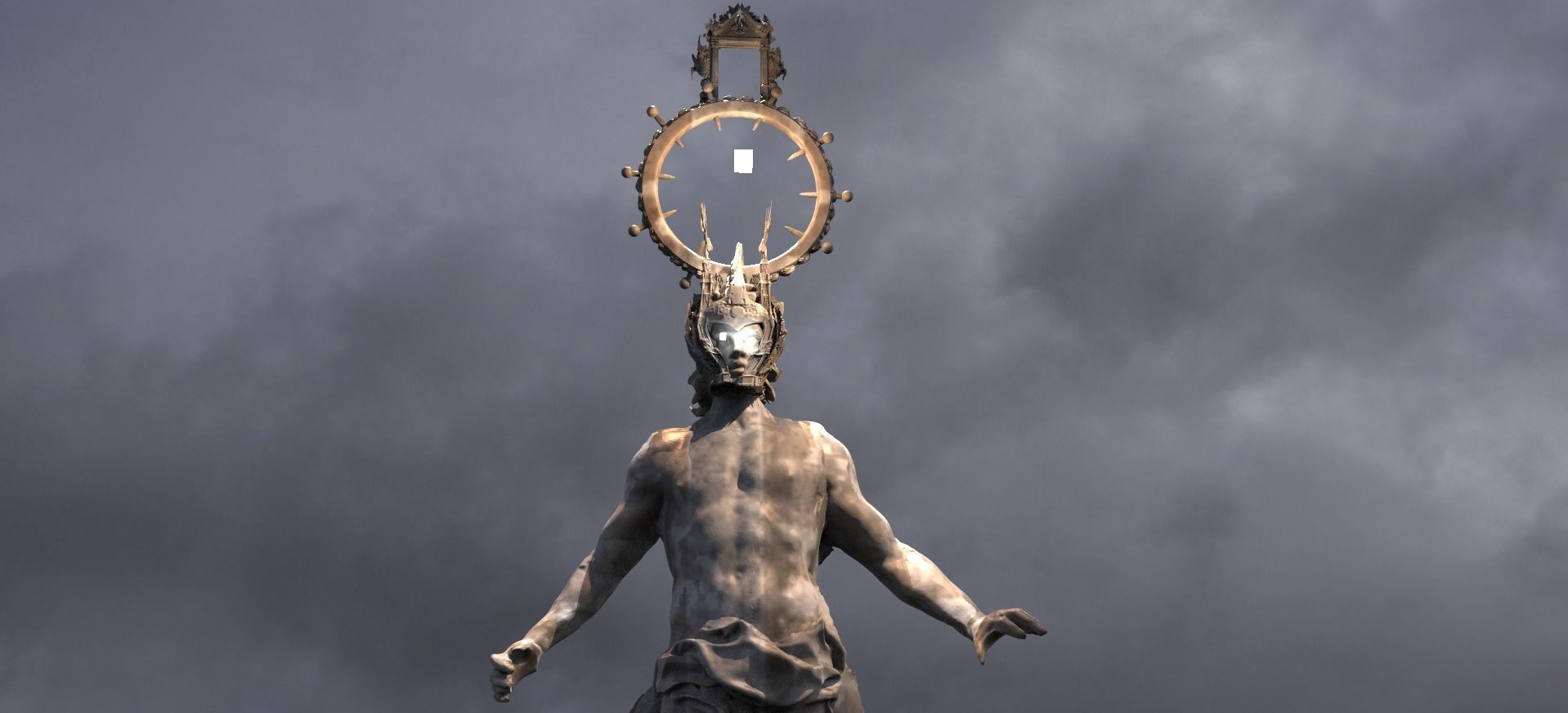 Devine Portal Angel Statue 3D model_2