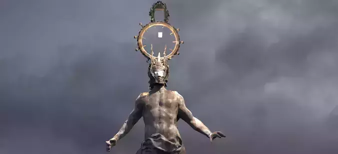 Devine Portal Angel Statue 3D model