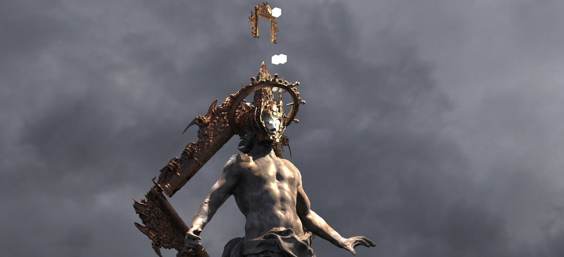 Arch Angel Portal Golden 3D model_3