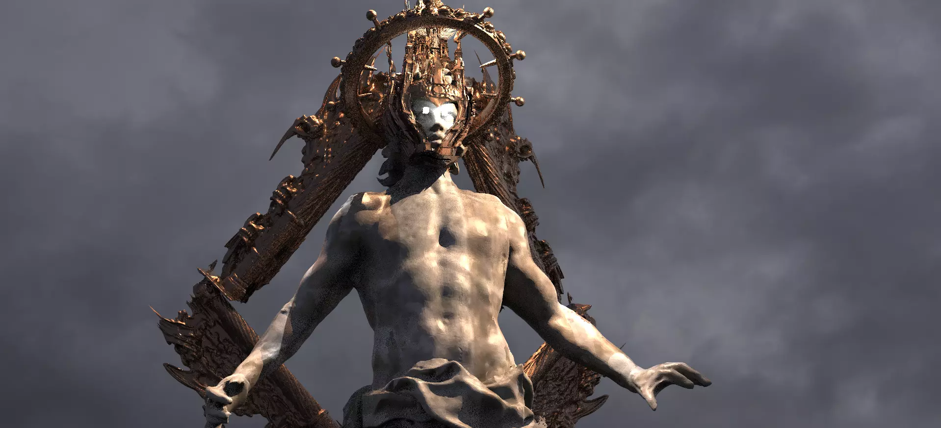 Arch Angel Portal Golden 3D model_0