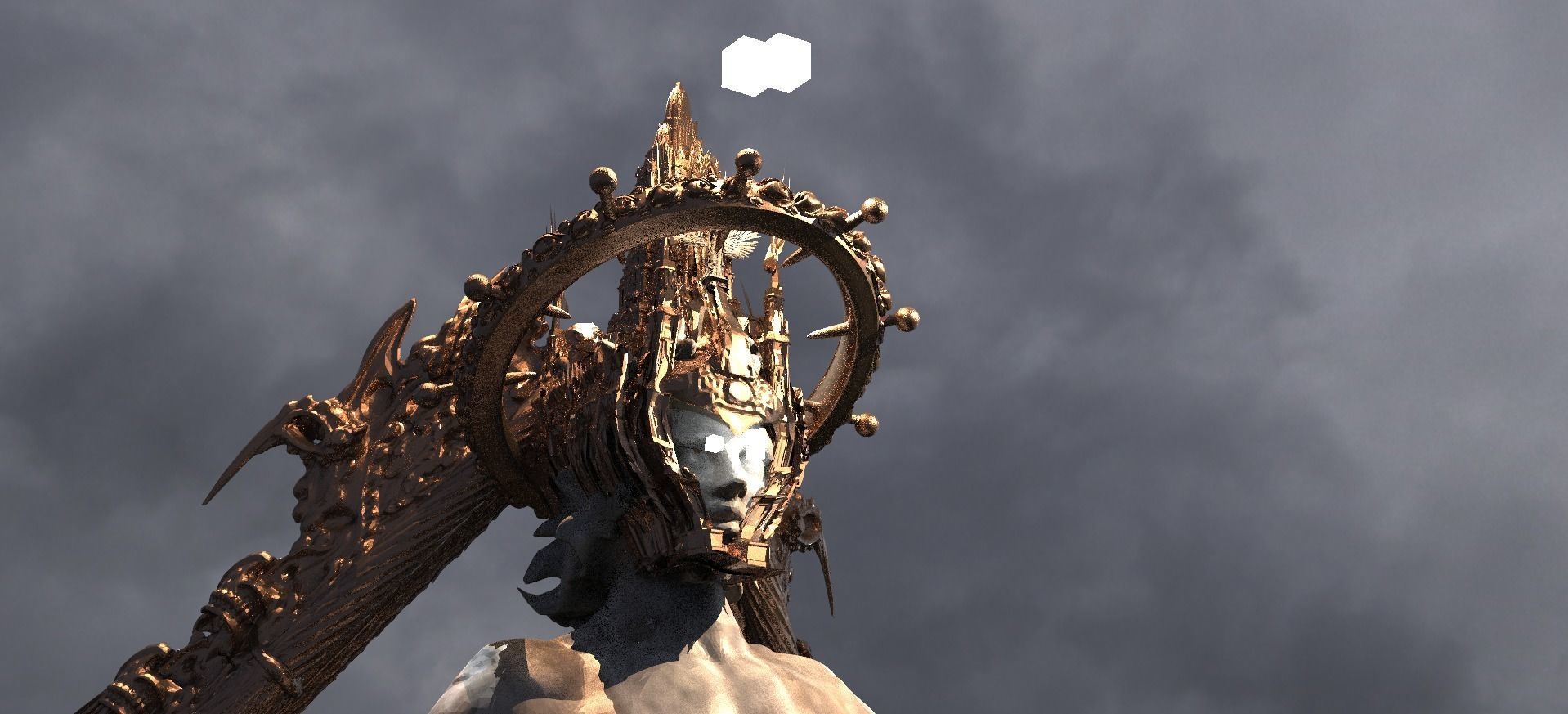 Arch Angel Portal Golden 3D model_1