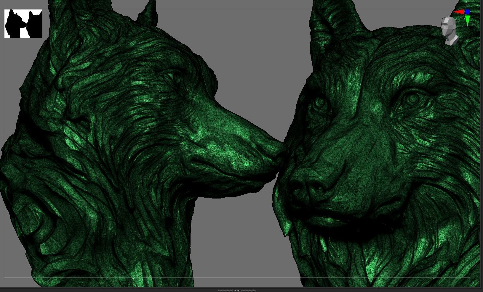 Wolf Bust 3D print model_9