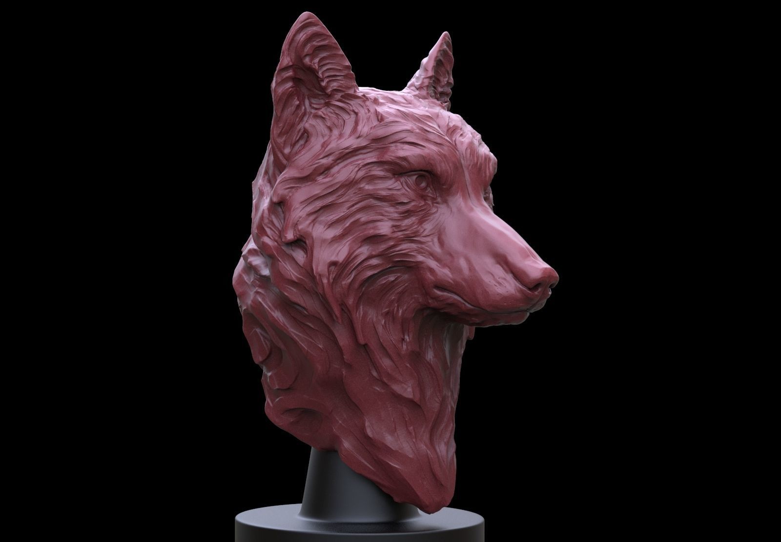 Wolf Bust 3D print model_1