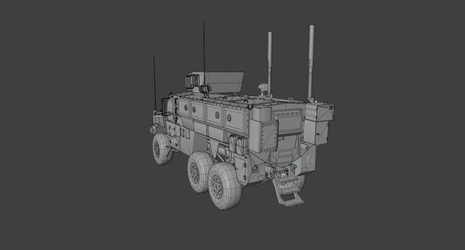 RG-33 MRAP Mine Resistant Vehicle Low-poly 3D model_10