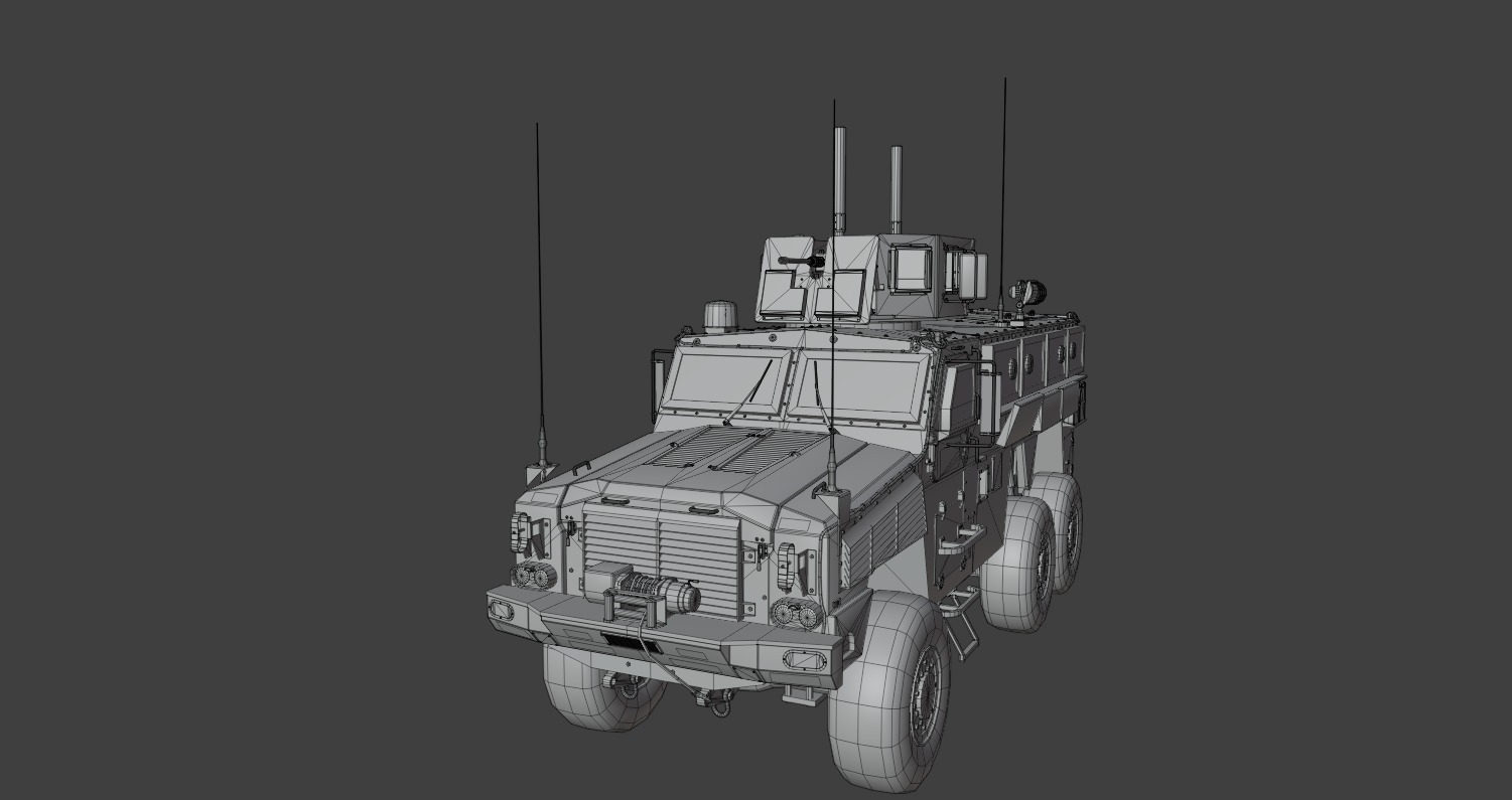 RG-33 MRAP Mine Resistant Vehicle Low-poly 3D model_14