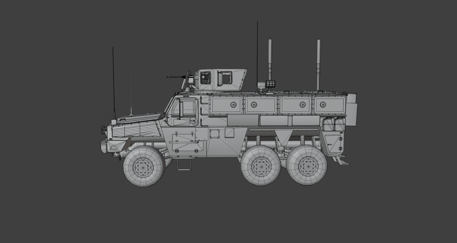 RG-33 MRAP Mine Resistant Vehicle Low-poly 3D model_9